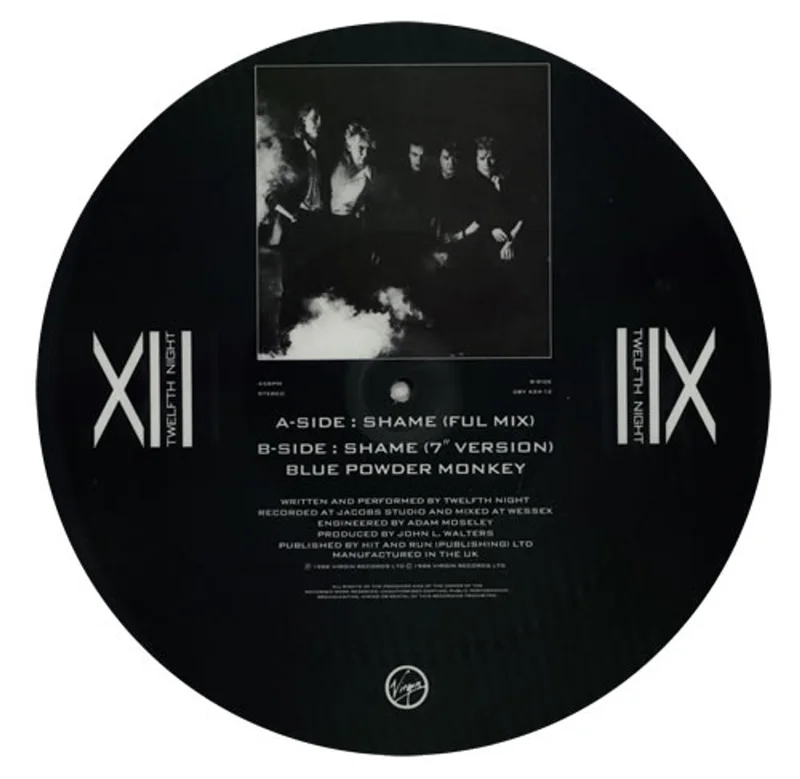 Twelfth Night Shame UK 12" picture disc