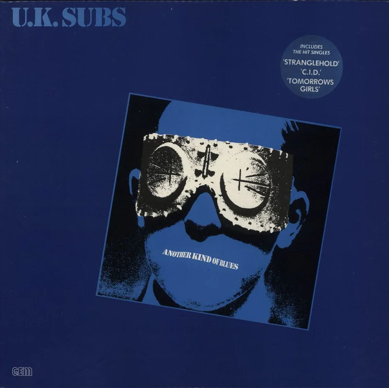 U.K. Subs Another Kind Of Blues - Circular 3 song sticker UK Vinyl LP