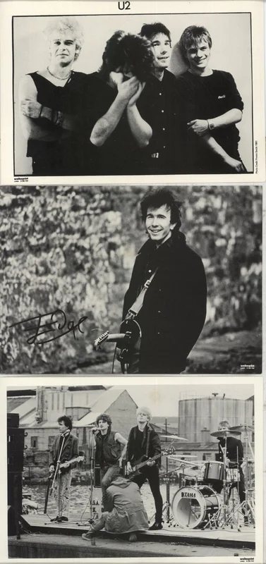 U2 Set Of 3 Publicity Photographs UK Promo Photograph
