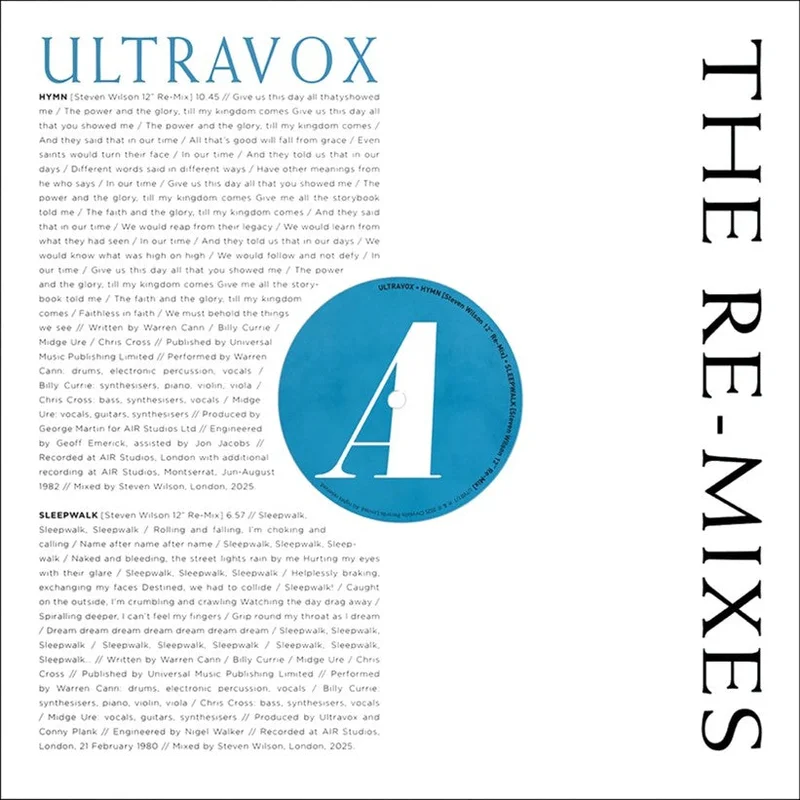 Ultravox The Re-Mixes (2xLP, Clear vinyl, RSD 2026)