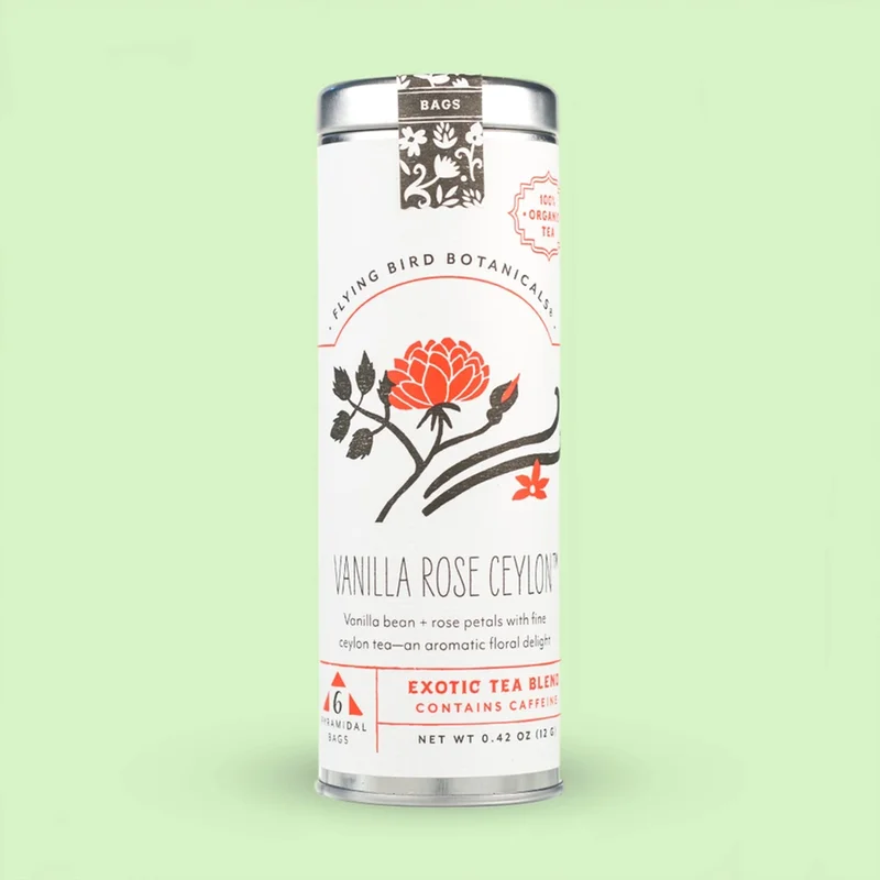 Vanilla Rose Ceylon 6 Bag Tea Tin