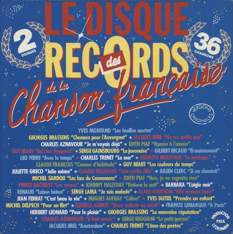 Various-Pop Le Disque Des Records De La Chanson Franaise French 2-LP vinyl set