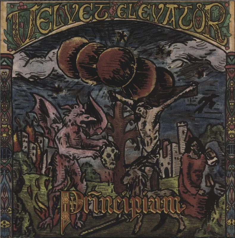 Velvet Elevator Principium - Blood Red & Black Swirl Vinyl UK Vinyl LP