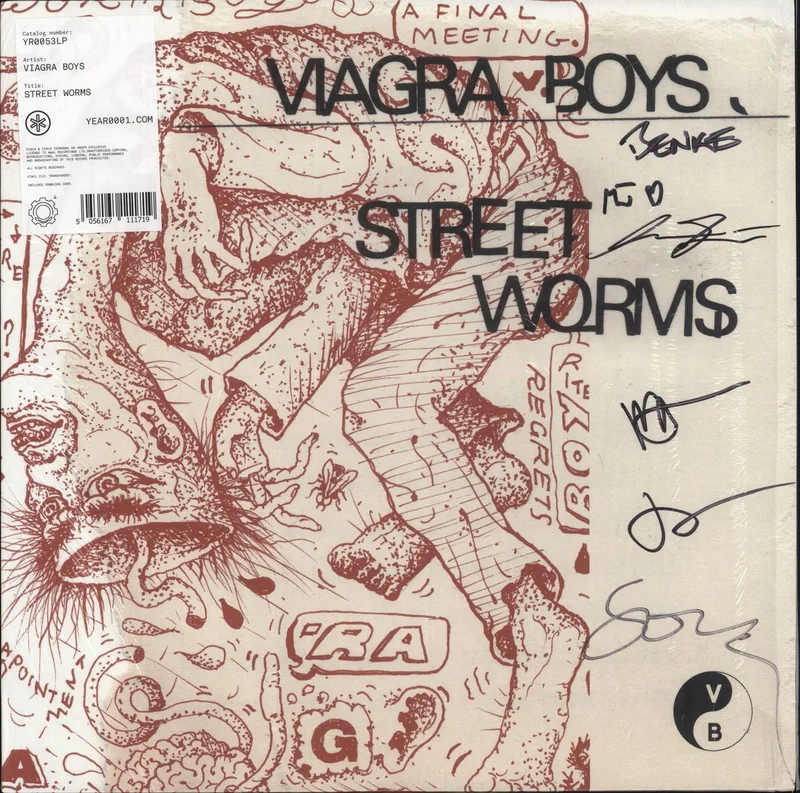 Viagra Boys Street Worms - 180g Clear Vinyl - Autographed Swedish Vinyl LP