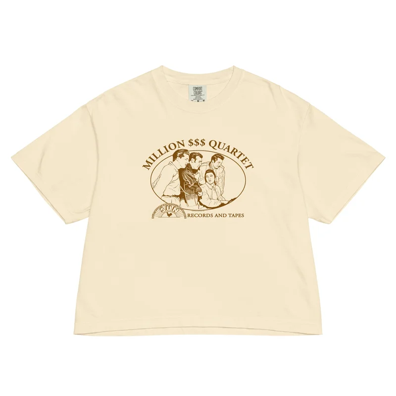 Vintage Million Dollar Quartet Boxy Women's T-Shirt Ivory