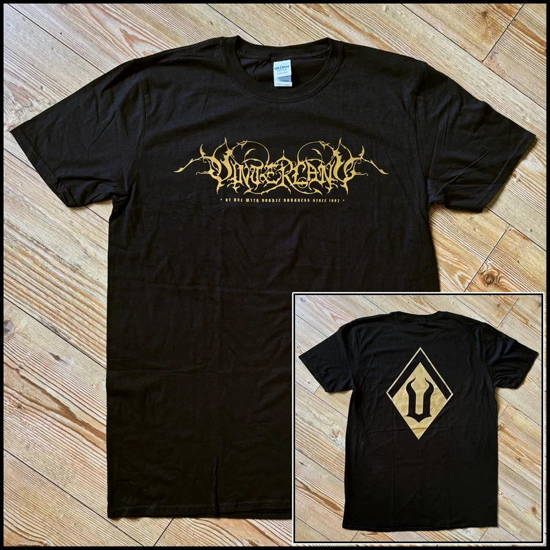 VINTERLAND: official AT ONE WITH NORTHERN DARKNESS shirt (black shirt with gold print)