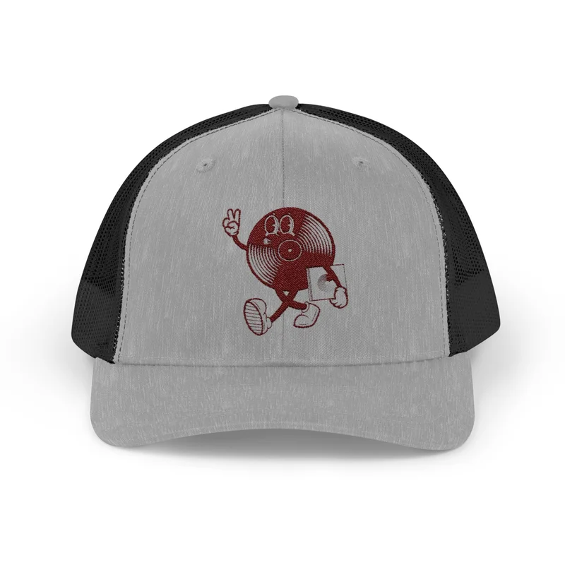 Vinyl Club Snapback Trucker Cap - Embroidered (several color options) Brown / Khaki