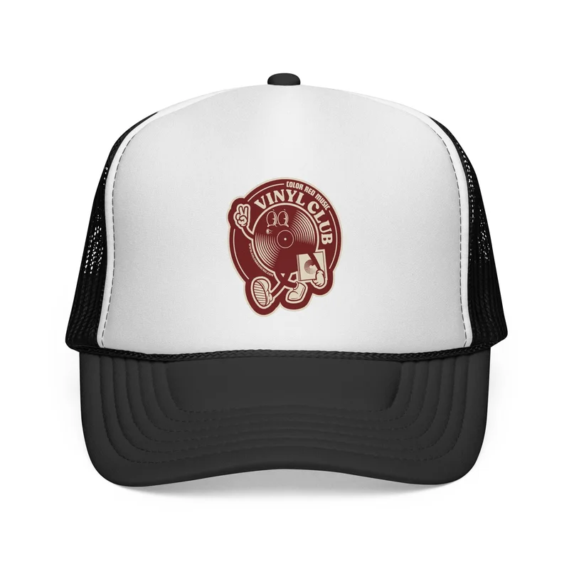 Vinyl Club Trucker Hat (two color options) White