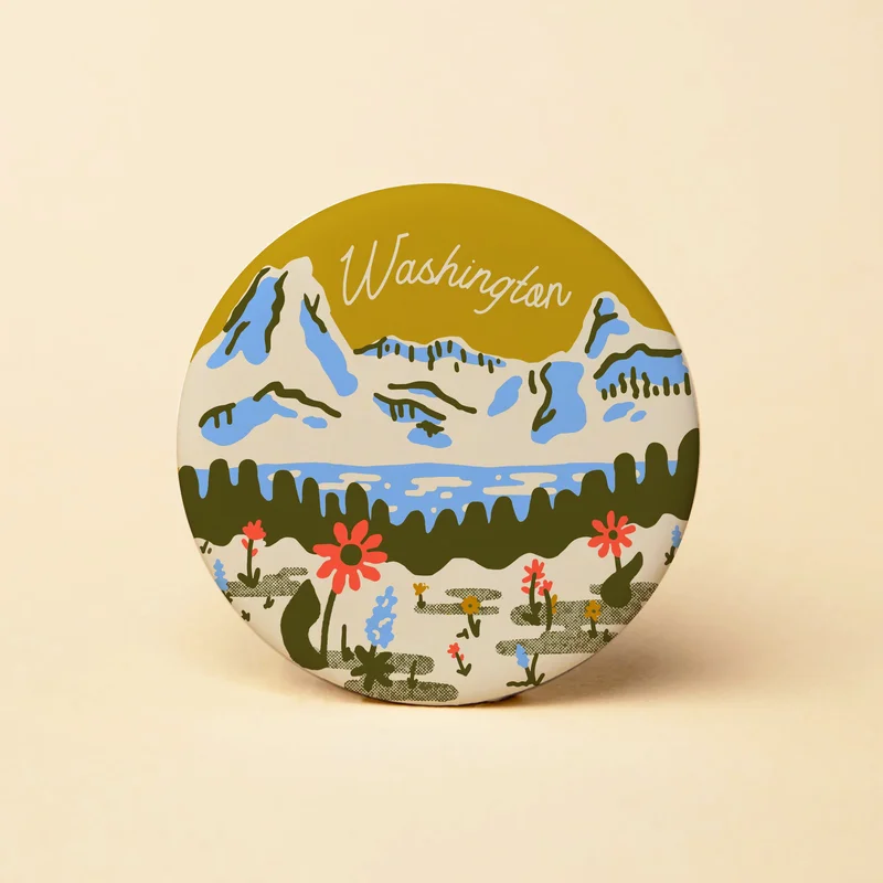 WA Mountain Meadow Round Magnet
