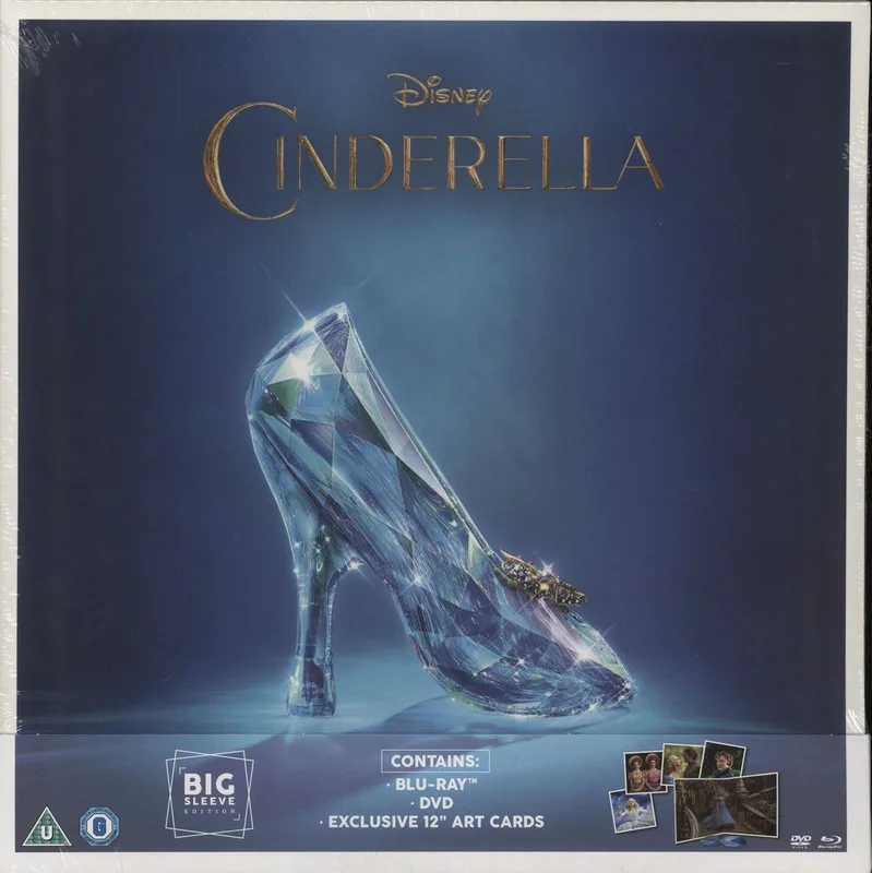 Walt Disney Cinderella 2015 - DVD/Blu-ray Big Sleeve Edition - Sealed UK Digital video tape
