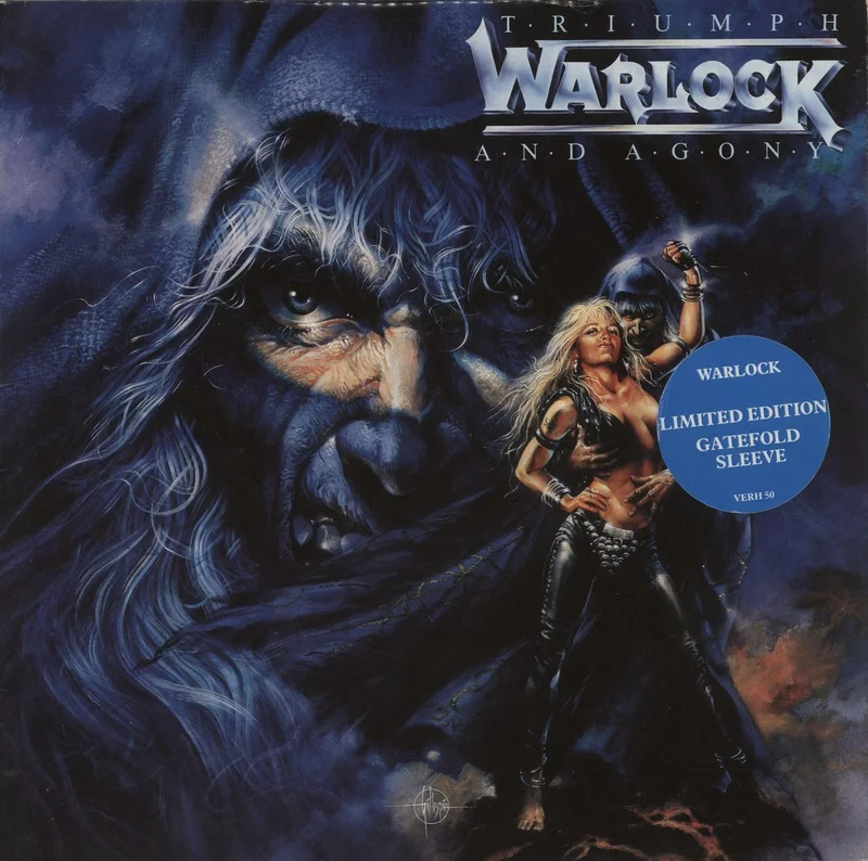 Warlock Triumph And Agony - Gatefold with Sticker UK Vinyl LP