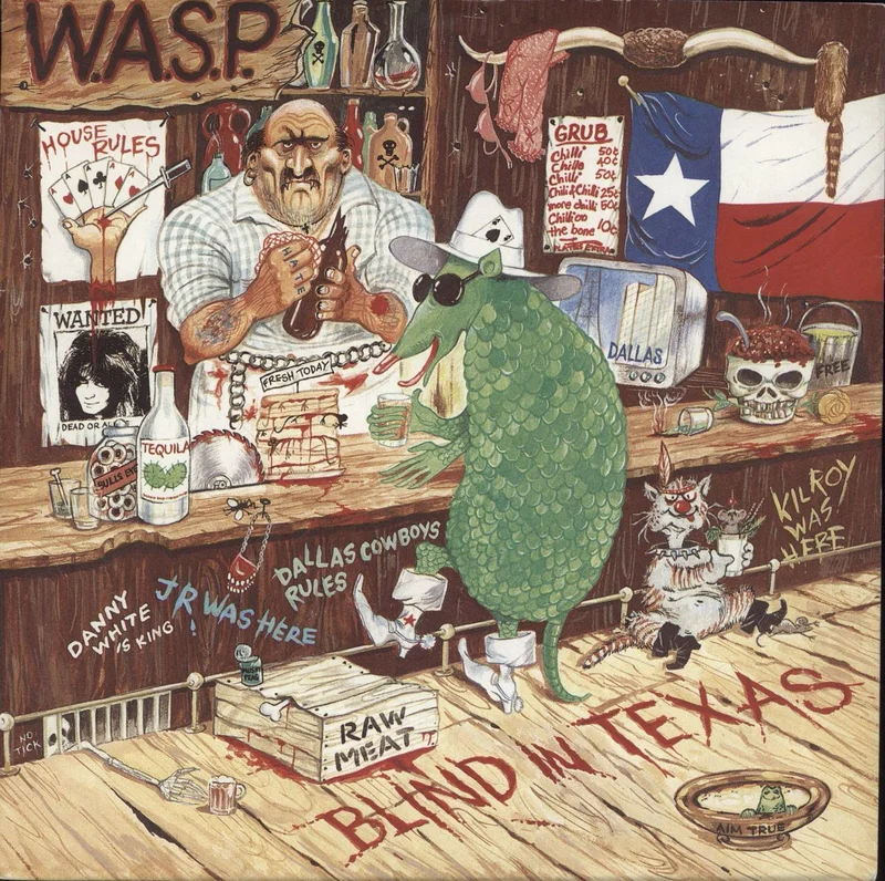 WASP Blind In Texas + Insert UK 7" vinyl