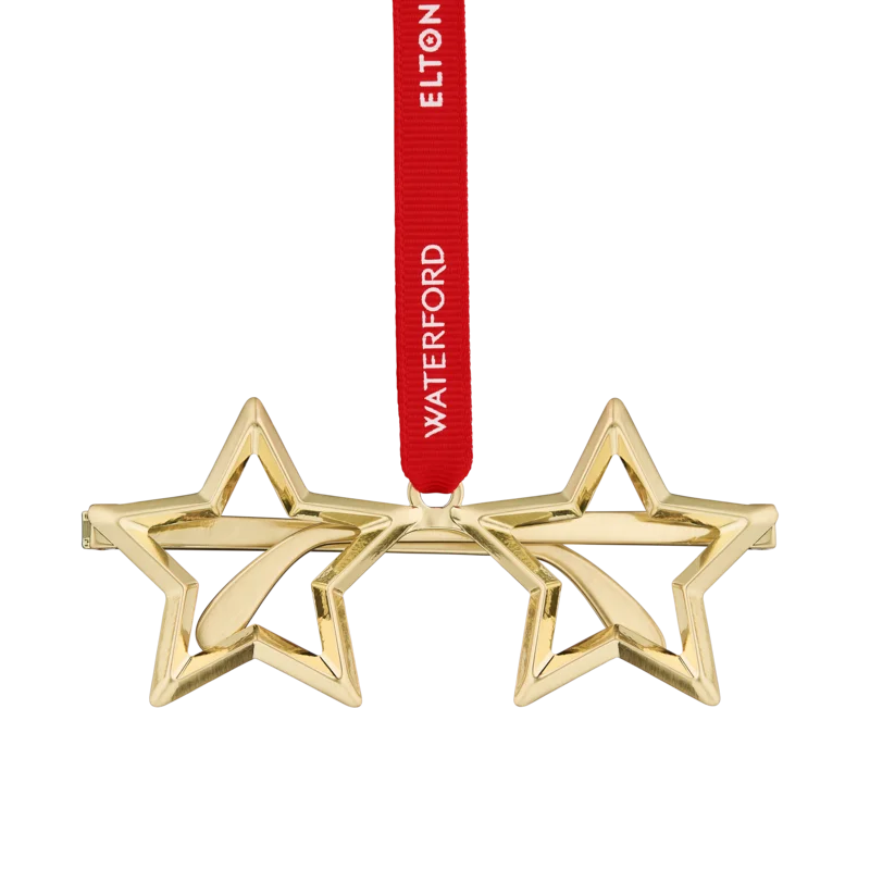 Waterford x Elton Star Glasses Metal Ornament