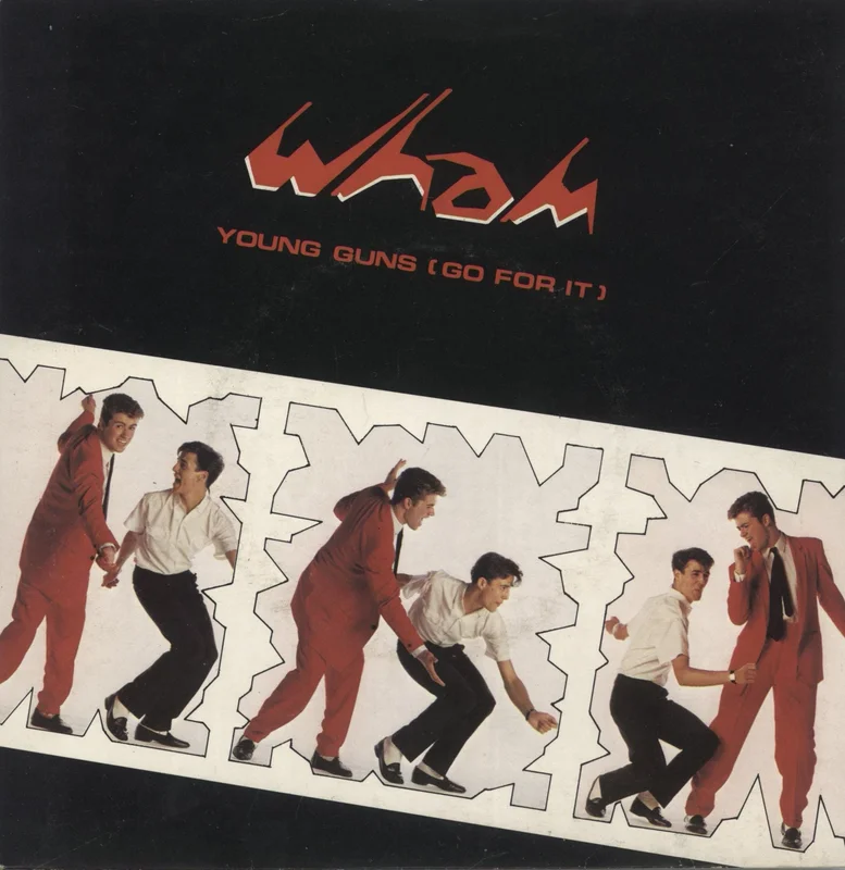 Wham Young Guns [Go For It] - Paper Label + P/S UK 7" vinyl