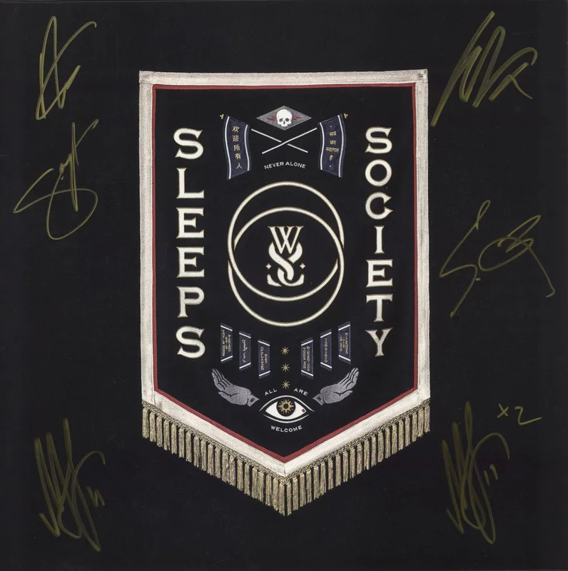 While She Sleeps Sleeps Society - Gold Nugget Vinyl - Autographed UK Vinyl LP