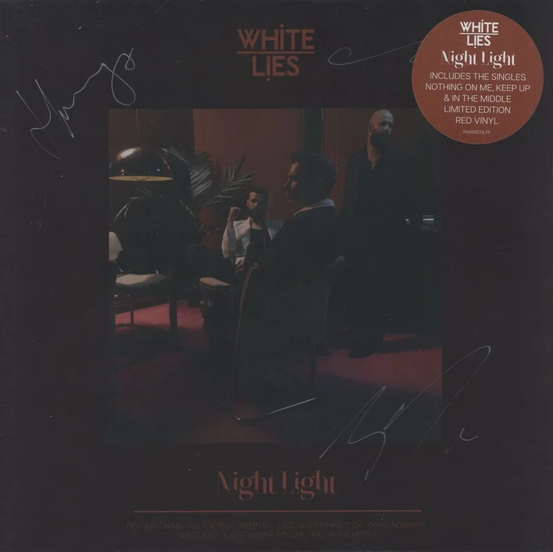 White Lies Night Light - Red Vinyl + Autographed UK Vinyl LP