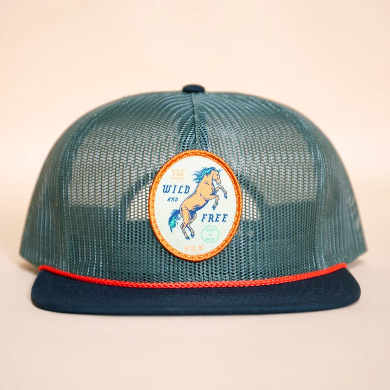 Wild & Free Horse Hat (Loden/Orange)
