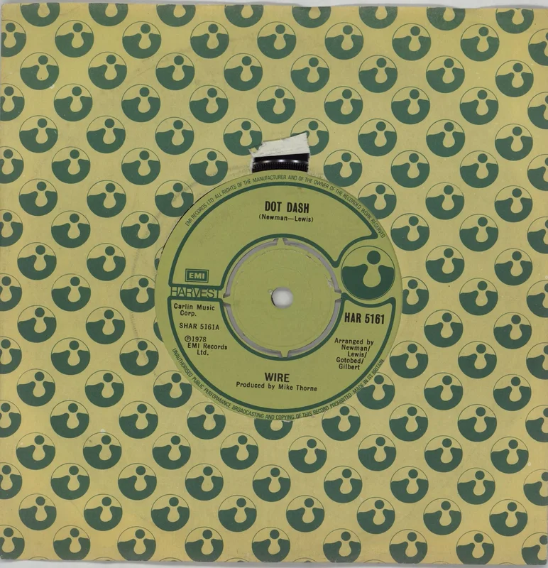 Wire Dot Dash + Harvest Sleeve UK 7" vinyl