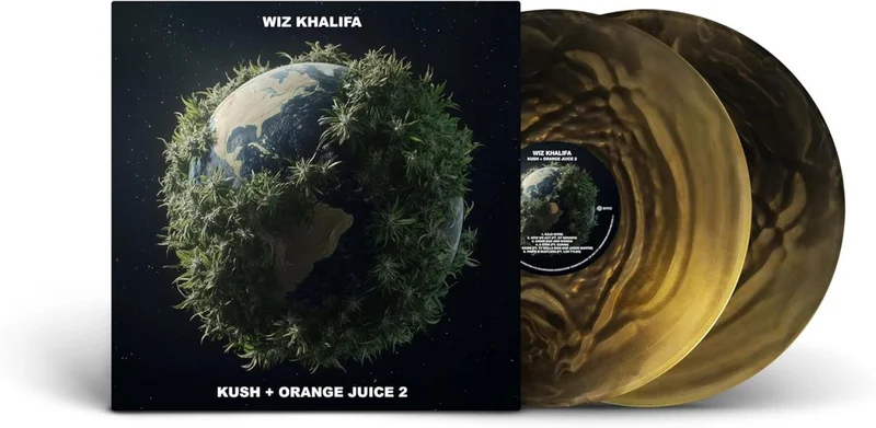 Wiz Khalifa Kush + Orange Juice 2 - Gold & Black Ghost Vinyl - Sealed UK 2-LP vinyl set