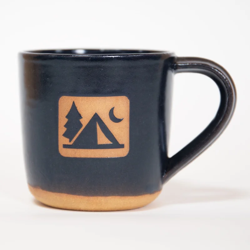 Wonky Tent Camping Mug Cobalt Blue