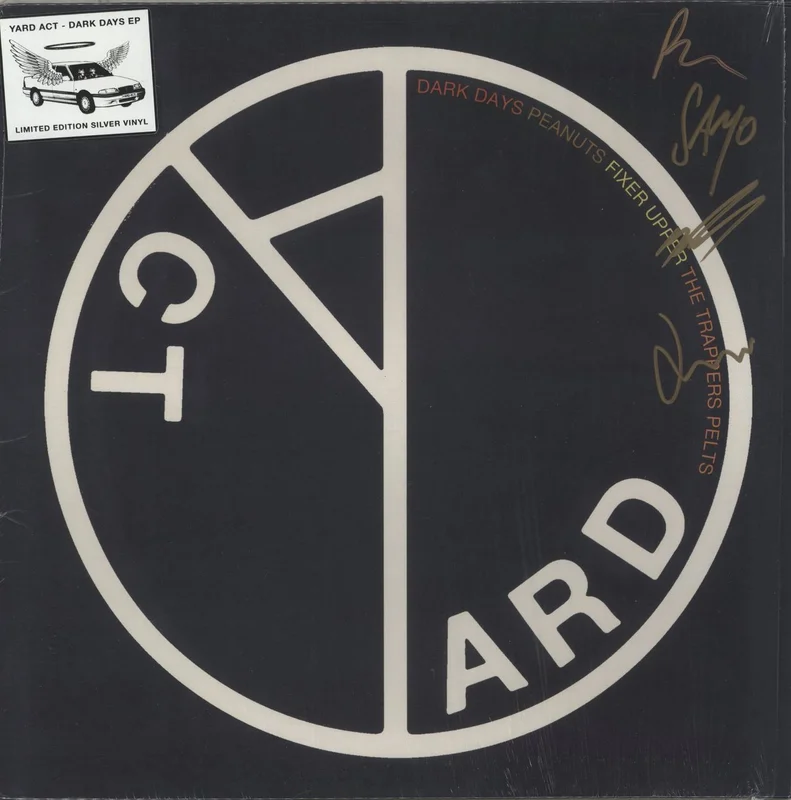 Yard Act Dark Days EP - Silver Vinyl - Autographed UK 12" vinyl