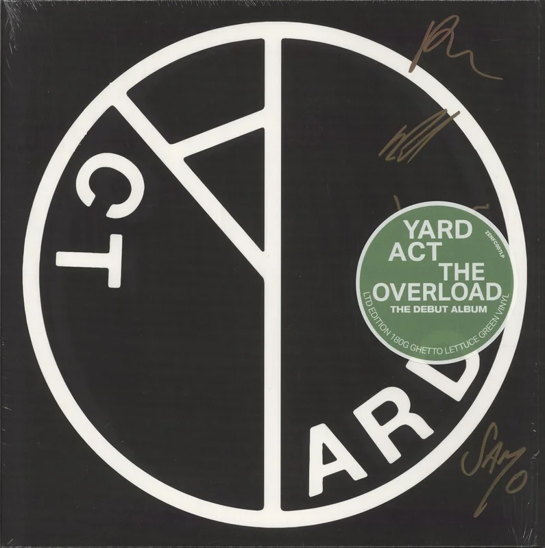 Yard Act The Overload - Ghetto Lettuce Green Vinyl 180 Gram - Autographed - Shrink UK Vinyl LP