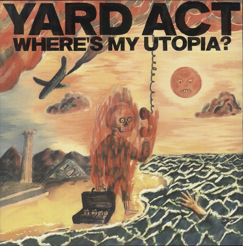 Yard Act Where's My Utopia? - White, Orange & Red with Black Splatter Vinyl UK Vinyl LP