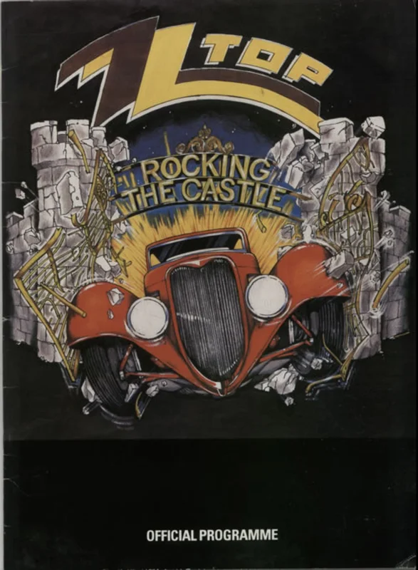 ZZ Top Rocking The Castle + Ticket Stub UK Tour programme
